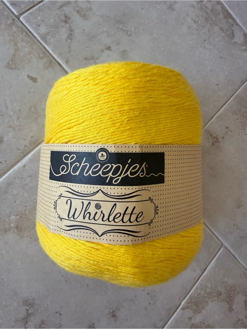 Scheepjes Whirlette Yellow Cotton/Acrylic Blend Yarn - Bright Yellow Banana